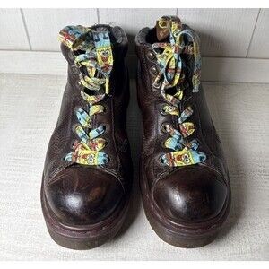 Vintage Dr Doc Marten's Boots Leather Brown 8287 England Grizzly Men's Size 8